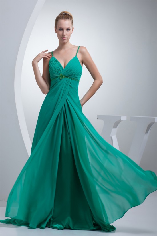 A-Line Chiffon Spaghetti Strap Long Green Prom/Formal Evening Maternity Dresses 02020014 A-Line Chiffon Spaghetti Strap Long Green Prom/Formal Evening Maternity Dresses 02020014