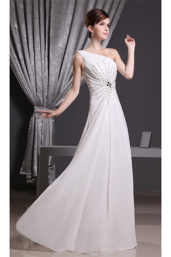 A-Line Floor-Length One-Shoulder Beading Long Prom Evening Bridesmaid Dresses 02020018 A-Line Floor-Length One-Shoulder Beading Long Prom Evening Bridesmaid Dresses 02020018