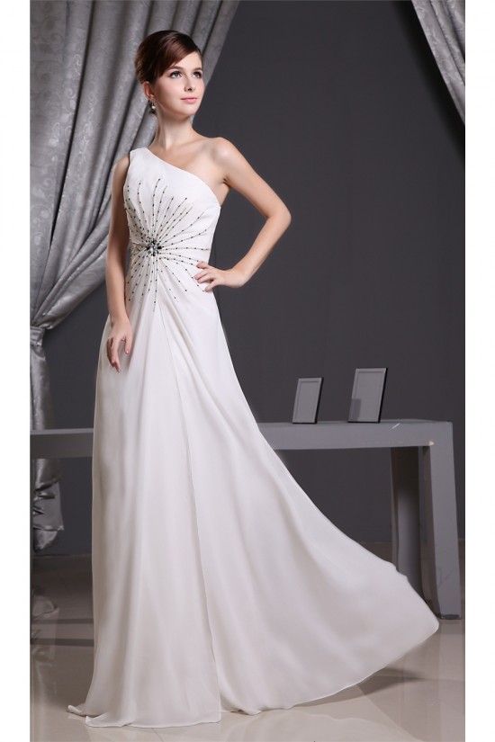 A-Line Floor-Length One-Shoulder Beading Long Prom Evening Bridesmaid Dresses 02020018 A-Line Floor-Length One-Shoulder Beading Long Prom Evening Bridesmaid Dresses 02020018