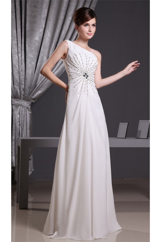 A-Line Floor-Length One-Shoulder Beading Long Prom Evening Bridesmaid Dresses 02020018 A-Line Floor-Length One-Shoulder Beading Long Prom Evening Bridesmaid Dresses 02020018