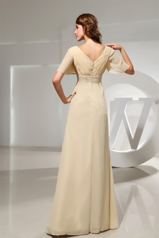 A-Line Floor-Length V-Neck Chiffon Formal Evening Mother of the Bride Dresses 02020020 A-Line Floor-Length V-Neck Chiffon Formal Evening Mother of the Bride Dresses 02020020