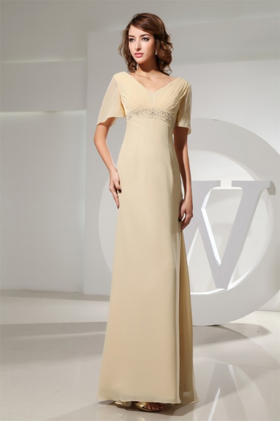 A-Line Floor-Length V-Neck Chiffon Formal Evening Mother of the Bride Dresses 02020020 A-Line Floor-Length V-Neck Chiffon Formal Evening Mother of the Bride Dresses 02020020
