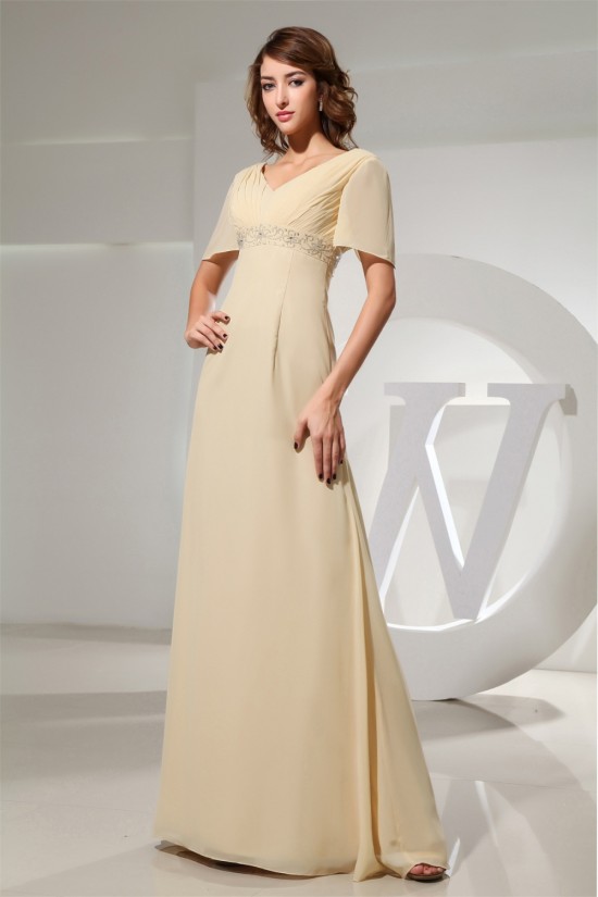 A-Line Floor-Length V-Neck Chiffon Formal Evening Mother of the Bride Dresses 02020020 A-Line Floor-Length V-Neck Chiffon Formal Evening Mother of the Bride Dresses 02020020