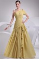 A-Line Pleats One-Shoulder Chiffon Sleeveless Long Evening Party Bridesmaid Dresses 02020024