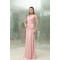 Affordable Sheath/Column Pleats Halter Floor-Length Chiffon Long Pink Evening Formal Bridesmaid Dresses 02020025
