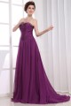 A-Line Ruched Strapless Chiffon Long Purple Prom/Formal Evening Dresses 02020026