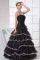 A-Line Ruffles Floor-Length Satin Organza Long Black Prom/Formal Evening Dresses 02020028 A-Line Ruffles Floor-Length Satin Organza Long Black Prom/Formal Evening Dresses 02020028
