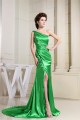 Silk like Satin One-Shoulder Sleeveless Long Green Prom/Formal Evening Dresses 02020029
