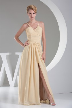 A-Line Sleeveless Floor-Length Ruffles V-Neck Prom/Formal Evening Dresses 02020036