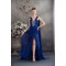 Sheath/Column Sequins Ruffles Chiffon Long Blue Prom/Formal Evening Dresses 02020037