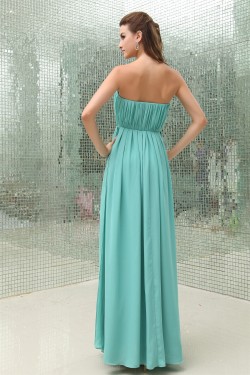 A-Line Sweetheart Ruffles Sleeveless Chiffon Long Evening Party Bridesmaid Dresses 02020047