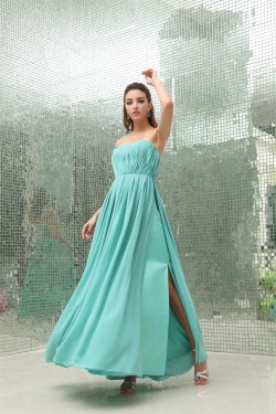 A-Line Sweetheart Ruffles Sleeveless Chiffon Long Evening Party Bridesmaid Dresses 02020047