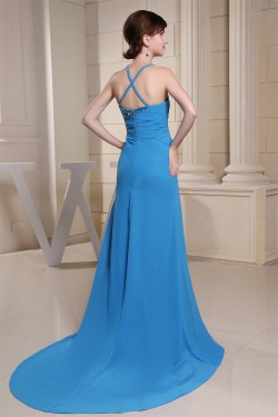 Sheath V-Neck Beading Court Train Sleeveless Long Prom/Formal Evening Dresses 02020048