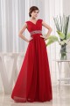 A-Line V-Neck Beading Floor-Length Sleeveless Long Red Prom Evening Bridesmaid Dresses 02020049