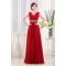 A-Line V-Neck Beading Floor-Length Sleeveless Long Red Prom Evening Bridesmaid Dresses 02020049