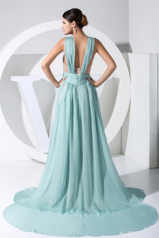 A-Line V-Neck Chiffon Long Prom/Formal Evening Bridesmaid Dresses 02020050 A-Line V-Neck Chiffon Long Prom/Formal Evening Bridesmaid Dresses 02020050