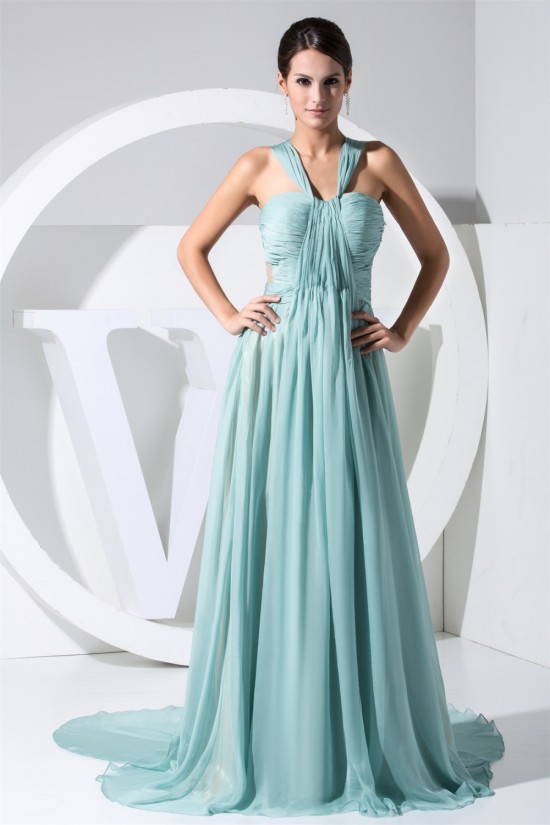 A-Line V-Neck Chiffon Long Prom/Formal Evening Bridesmaid Dresses 02020050 A-Line V-Neck Chiffon Long Prom/Formal Evening Bridesmaid Dresses 02020050