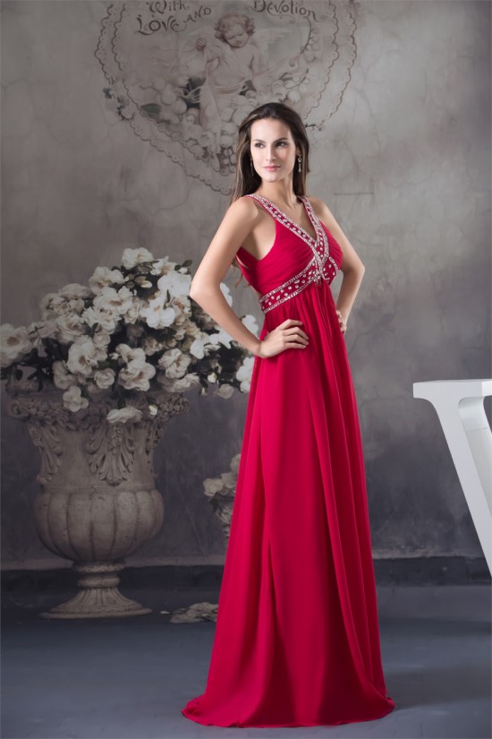 Empire V-Neck Sleeveless Beading Chiffon Long Prom/Formal Evening Dresses Maternity Evening Dresses 02020051 Empire V-Neck Sleeveless Beading Chiffon Long Prom/Formal Evening Dresses Maternity Evening Dresses 02020051