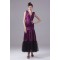 Ankle-Length Elastic Woven Satin Fine Netting Purple Prom/Formal Evening Dresses 02020054