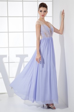 Ankle-Length Straps Sheath/Column Ruched Long Formal Bridesmaid Dresses 02020059