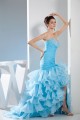 Asymmetrical Strapless Satin Organza Sleeveless Prom/Formal Evening Dresses 02020062