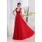 A-Line Floor-Length Chiffon Beaded Long Red Prom Evening Party Dresses 02020064