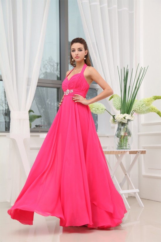A-Line Beading Sleeveless Floor-Length Halter Long Chiffon Prom/Formal Evening Dresses 02020067 A-Line Beading Sleeveless Floor-Length Halter Long Chiffon Prom/Formal Evening Dresses 02020067
