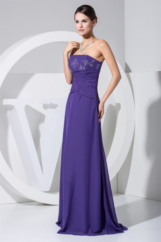 A-Line Beading Chiffon Strapless Long Purple Evening Formal Mother of the Bride Dresses 02020073 A-Line Beading Chiffon Strapless Long Purple Evening Formal Mother of the Bride Dresses 02020073