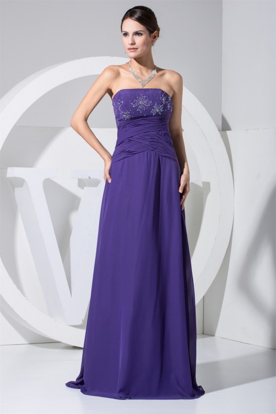 A-Line Beading Chiffon Strapless Long Purple Evening Formal Mother of the Bride Dresses 02020073 A-Line Beading Chiffon Strapless Long Purple Evening Formal Mother of the Bride Dresses 02020073