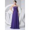 A-Line Beading Chiffon Strapless Long Purple Evening Formal Mother of the Bride Dresses 02020073