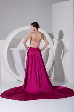 Beading Court Train A-Line Sleeveless Chiffon Prom/Formal Evening Dresses 02020074