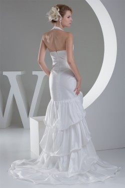 Beading Halter Sleeveless Taffeta Fine Netting Prom/Formal Evening Dresses 02020079