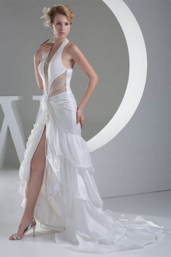 Beading Halter Sleeveless Taffeta Fine Netting Prom/Formal Evening Dresses 02020079 Beading Halter Sleeveless Taffeta Fine Netting Prom/Formal Evening Dresses 02020079
