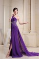 Beading One-Shoulder Long Purple Chiffon Prom/Formal Evening Dresses 02020080
