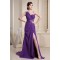 Beading One-Shoulder Long Purple Chiffon Prom/Formal Evening Dresses 02020080