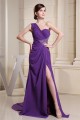 Beading One-Shoulder Long Purple Chiffon Prom/Formal Evening Dresses 02020080