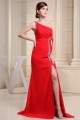 Beading One-Shoulder Sleeveless Long Red Chiffon Prom Evening Bridesmaid Dresses 02020083 Beading One-Shoulder Sleeveless Long Red Chiffon Prom Evening Bridesmaid Dresses 02020083