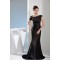 Beading Portrait Trumpet/Mermaid Silk like Satin Sleeveless Long Black Prom/Formal Evening Dresses 02020084