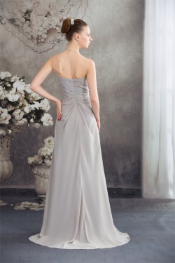 A-Line Beading Sleeveless Brush Sweep Train Long Prom/Formal Evening Dresses 02020091