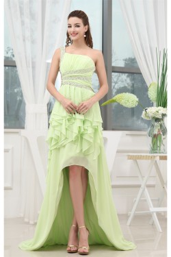 Affordable High Low Beading Sleeveless Chiffon Prom/Formal Evening Dresses 02020092