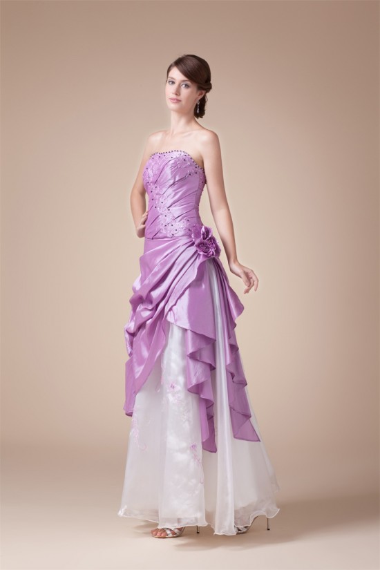 Beading Sleeveless Floor-Length A-Line Taffeta Tulle Prom/Formal Evening Dresses 02020093 Beading Sleeveless Floor-Length A-Line Taffeta Tulle Prom/Formal Evening Dresses 02020093
