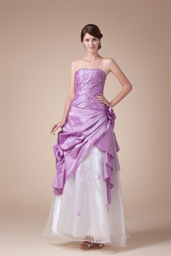 Beading Sleeveless Floor-Length A-Line Taffeta Tulle Prom/Formal Evening Dresses 02020093 Beading Sleeveless Floor-Length A-Line Taffeta Tulle Prom/Formal Evening Dresses 02020093
