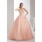 Ball Gown Beading Sleeveless Strapless Satin Organza Long Prom Formal Dresses 02020095