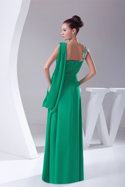 Beading Sleeveless Strapless Floor-Length Long Green Evening Formal Bridesmaid Dresses 02020097