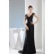 Beading Cap Sleeve Sleeveless V-Neck Lace Long Black Prom/Formal Evening Dresses 02020098