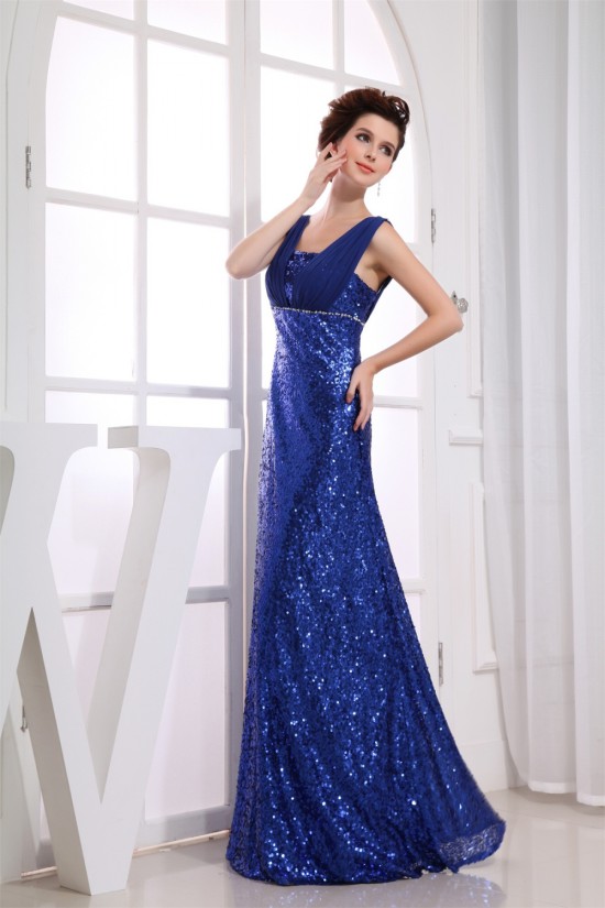 Beading Square A-Line Floor-Length Illusion Sleeves Sequins Prom Evening Formal Dresses 02020099