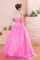 A-Line Strapless Long Pink Prom Evening Party Dresses 02021000