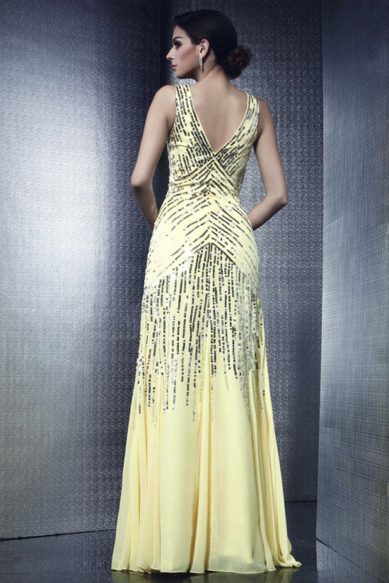 V-Neck Sequins Long Chiffon Prom Evening Party Dresses 02021003 V-Neck Sequins Long Chiffon Prom Evening Party Dresses 02021003