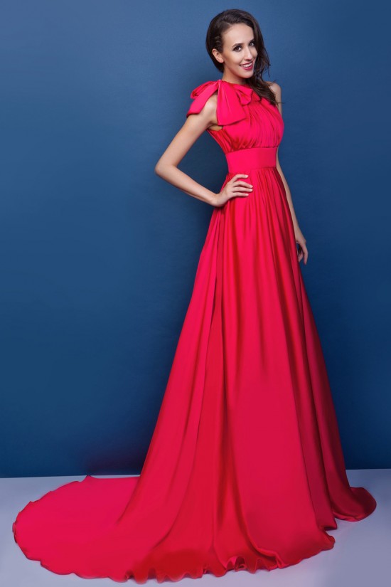 A-Line Long Red Prom Evening Party Dresses 02021004