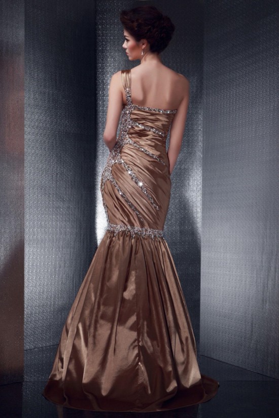 Trumpet/Mermaid Beaded One-Shoulder Long Prom Evening Party Dresses 02021005 Trumpet/Mermaid Beaded One-Shoulder Long Prom Evening Party Dresses 02021005